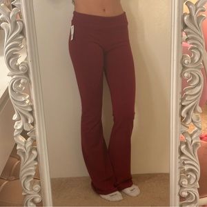 Milk tee dark red burgundy flared pants
